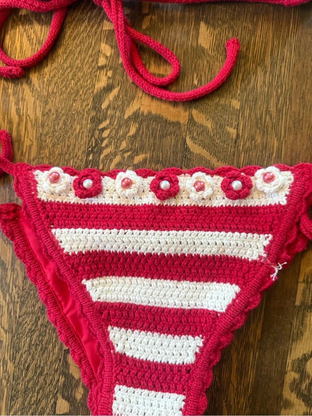 Frankie’s Bikinis Crochet Bikini Set- size small